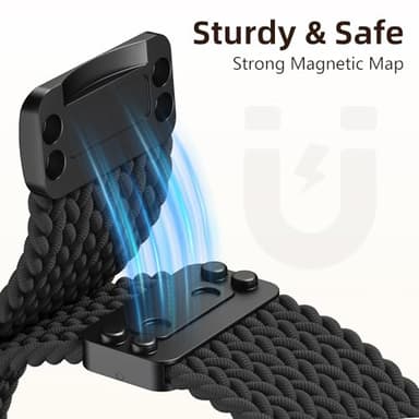 DaQin 20mm Magnetic Braided Band Compatible with Garmin Vivoactive 5 Watch Bands/Vivoactive 6/Vivoactive 3, Stretchy Nylon Strap for Garmin Sq/Sq 2/Venu 2 Plus/Forerunner 165/55/245/Amazfit Active 2 - Image 3