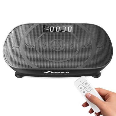 MERACH Vibration Plate Exercise Machine, Slim Vibration Plate for Lymphatic Drainage Weight Loss, Vibrating Plate with Real-Time Calorie Tracking on LED Display, Workout Equipment for Home Women Men - Image 1