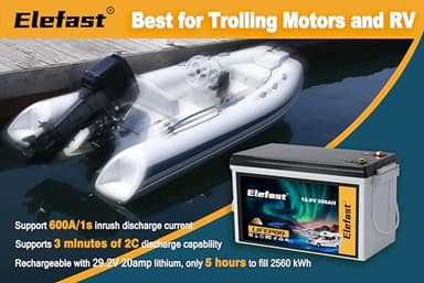 12V 200AH Lifepo4 Battery Built-in 200A BMS and Bluetooth,12V Lithium Battery with 2560Wh,20000+ Deep Cycle Battery Perfect for RV,Marine/Trolling Motors,Solar,Home Energy Storage - Image 6