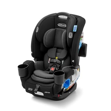 Graco 4Ever DLX Slim 4-in-1 Infant to Toddler Car Seat, Rear Facing, Forward Facing, to High Back Booster & Backless Booster, Slim Car Seat Saves Space & Grows with Child, Thompson - Image 1