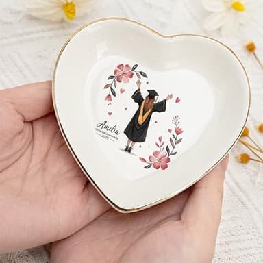 IZI POD Personalized Graduation Jewelry Dish, A Sweet Ending to a New Beginning, Graduation Senior Class of 2025, Gifts for Her, Women, Best Friends /11 - Image 5