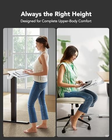 HUANUO Keyboard Tray Under Desk, 360 Adjustable Ergonomic Sliding Keyboard & Mouse Tray, 25" W x 9.8" D - Image 3