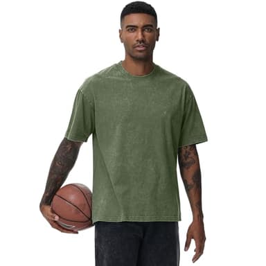 3 Pack Men's Oversized Cotton T-Shirts Loose Fit Vintage Tee Short Sleeve Casual Tshirts Solid Tops(BKAGBG,XL) - Image 5