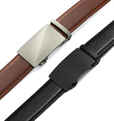 CHAOREN Leather Ratchet Belt Men 2 Pack - Customizable Fit, Effortless Style (35mm) - Image 2