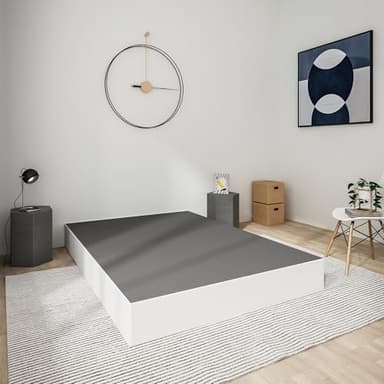 Qingzhou Box Spring for Queen Bed Bases, 9 Inch High Metal Queen Box Spring Only, Heavy Duty Mattress Foundation with Fabric Cover, Easy Assembly, Quiet Noise Free, Non Slip, Black - Image 2