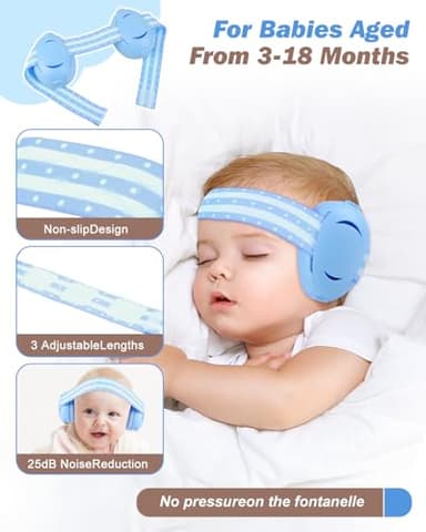cumunebula [2-in-1] Baby Ear Muffs Noise Protection - [Two Modes] Baby Headphones for Noise Cancelling Headphones- Infant Headphones Noise Cancelling - Ear Protection for 3 Months to 4 Years - Image 3