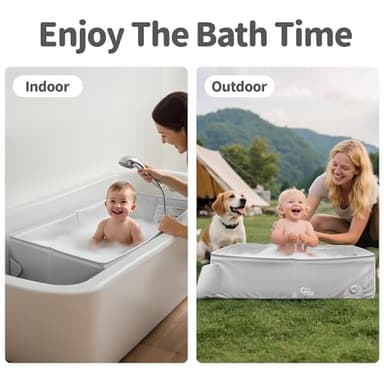 Bella’s Friends Baby Collapsible Bathtub, Travel Bath Tub for Baby, Foldable and Portable, Easy Storage, Reinforced Structure, Lightweight, Travel Essentials for 6M-3Y Infant Toddler, Gray - Image 2