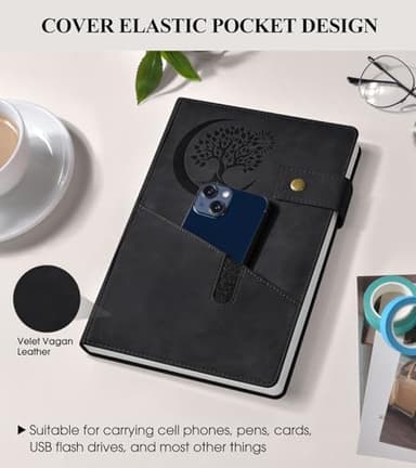 365 Page Thick Lined Journal Notebook for Men Women, A5 Leather Journals for Writing, Hardcover Notebooks for Work, School, Note Taking,Travel, Business,Personal Diary, College Ruled 5.9" x 8.4" - Image 3