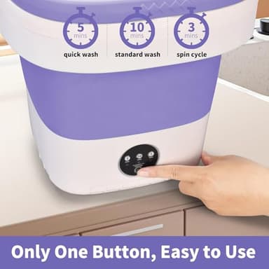 Portable Mini Washing Machine, 16L Upgraded with Spin Basket Laundry Machine, 3 Cleaning Modes Suitable for Small Clothes, Foldable Design Ideal for Hotel Campain Apartment and Home - Image 5