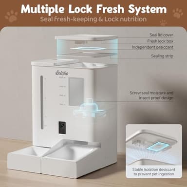 Automatic Cat Feeder with Camera,5G/2.4G WiFi Pet Feeder,2K HD Video and Night Vision,Easy APP Operation,Low Food and Food Clogging APP Tips,Water and Grain Large Capacity Feeder - Image 5