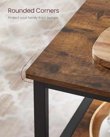 VASAGLE Kitchen Island with 3 Shelves, 39.4 Inches Width Kitchen Shelf with Large Worktop, Stable Steel Structure, Industrial, Easy to Assemble, Rustic Brown and Black UKKI005B01 - Image 6