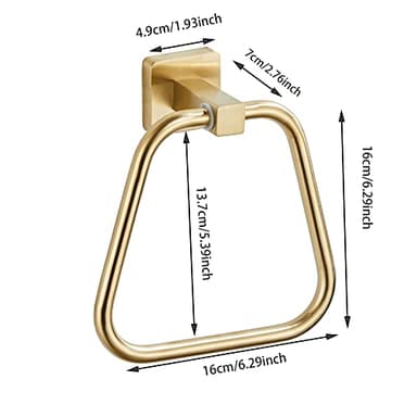 Brushed Gold Towel Ring for Bathroom, Kitchen Bath Towel Holder Hangers Wall Mount Heavy Duty Stainless Steel - Image 5