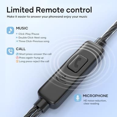 Wired Earbuds with Microphone 5 Pack, in-Ear Headphones with Heavy Bass, High Sound Quality Earphones Compatible with iPad, Laptop, MP3, Android Smartphones, Fits All 3.5mm Jack Device - Image 5