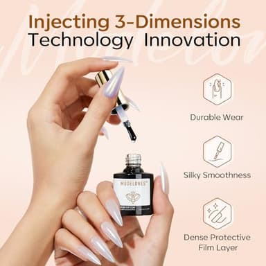 modelones Gel Top Coat for Chrome Nail Powder, Clear Mirror Shiny Chrome Top coat No Wipe Long Lasting Soak Off Nail Lamp High Gloss Chrome Top Coat Gel Nail Polish for Home DIY and Nail Salon - Image 7