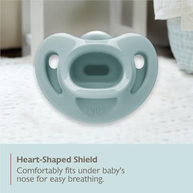 NUK 100% Silicone Comfy Orthodontic Pacifiers, 0-6 Months, Neutral Fashion, Timeless Collection, 5 Count - Image 6