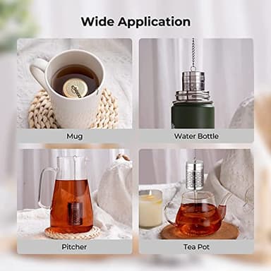 2 Pack Reinmoson Tea Strainers for Loose Tea, Extra Fine Mesh Tea Infuser, 304 Stainless Steel & Updated Slim Threaded Lid, Loose Leaf Tea Steeper for Black Tea, Rooibos, etc - Image 6
