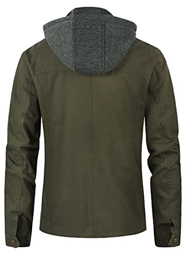 Pursky Men's Cotton Lightweight Jackets Spring Autumn Jacket For Men Slim Bomber Windbreaker Jackets Coat Army Green XS - Image 3