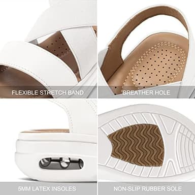 mysoft Women's Comfortable Walking Sandals Air Cushion Sport Slingback Elastic Band Platform Shoes - Image 4