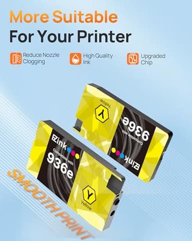 936XL 936e 936 Ink Cartridges for HP Printers Replacement for HP 936 Ink Cartridges Combo Pack Work with OfficeJet Pro 9125e 9120e 9730e 9130 9135e 9122e 9128e 9110b 9120b 9130b 9130e Copier/Scanner - Image 5
