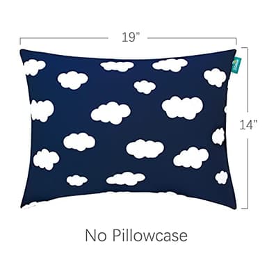 Toddler Pillow for Sleeping, Kid Pillow 14" x 19" for Small Travel Bed, Nap Pillows, Soft & Skin-Friendly Small Pillows for Sleeping, Toddler Use Only, Age 2 to 5 (Navy Cloud) - Image 4