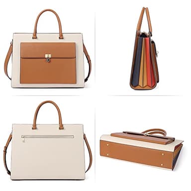 CLUCI Briefcase for Women Vegan Leather 15.6 Inch Laptop Bag Large Pocket Business Ladies Shoulder Bag - Image 6