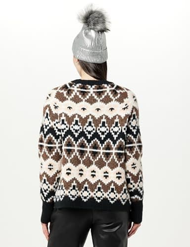 The Drop Women's Holly Faux Fur Pom Pom Beanie, Silver, One Size - Image 4