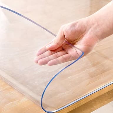 Eisdroma 42 x 102 Inch Clear Table Cover Protector, 2mm Thick Clear Table Protector for Dining Room Table, Plastic Table Cover, Waterproof Table Pad for Kitchen, Office - Image 1