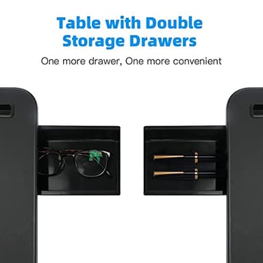 Laptop Bed Tray Table [Luxury PVC Leather], Adjustable Laptop Desk for Bed, Foldable Lap Desk for Laptop with 2 Drawers, Multifunctional Table for Working, Eating, Writing, Gaming, Drawing - Image 7