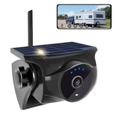 STONVUE 1080P Solar Wireless Backup Camera - Magnetic Hitch Rear Front Camera with Night Vision, 365-Day Standby, Waterproof, Rechargeable Battery for Horse Trailer RV Truck Car for Phone Pad Android - Image 1