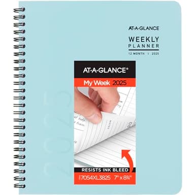 AT-A-GLANCE 2025 Planner, Weekly & Monthly, 7" x 8-3/4", Medium, Contemporary Lite, Sky Blue (7054XL3825) - Image 1