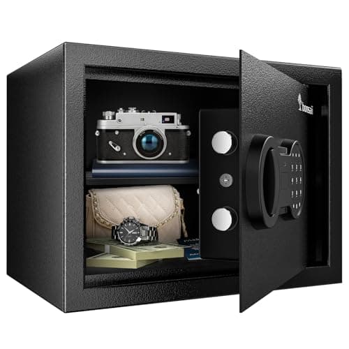Bonsaii Safe, 0.6 Cubic Safe Box with Electronic Keypad, Removable Shelf, for Valuables Jewelry and Documents in Home, Hotel, or Business, 9.84" x 13.78" x 9.84" Inches, SF002 - Image 1