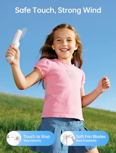 JISULIFE Handheld Fan with 4500 mAh Powerbank Max 37 Hours Runtime, Pocket Portable Battery Operated or USB Powered Folding Personal Fan, 3 Speeds, Gifts for Women Men Kids Gift for Festival-White - Image 7