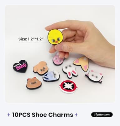 Hymonhon Cute Animal Shoe Charms Decorations Cartoon Character Design for Sandals Accessories, 10-Piece Set - Image 2