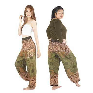 Boho Pants 2-Pocket Flowy Harem Pants Women for Yoga Travel Hippie Clothes - Image 9
