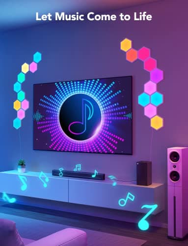 Govee Glide Hexa Light Panels, RGBIC Hexagon LED Wall Lights, Wi-Fi Smart Home Creative Wall Lights with Music Sync, Works with Alexa Google Assistant for Indoor Gaming Decor, 10 Pack - Image 5