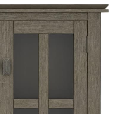 SIMPLIHOME Artisan SOLID WOOD 30 Inch Wide Contemporary Low Storage Cabinet in Farmhouse Grey, For the Living Room, Entryway and Family Room - Image 10