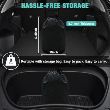 Uncle elk Tesla Model Y Mattress, Inflatable SUV Mattress for Portable Camping Mattress, Foldable Air Mattress with Air Pump and Storage Bag for Tesla Model Y and SUV Travel, Black - Image 7