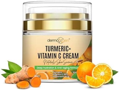 Turmeric Face Cream + 30% Vitamin C Glow Boosting Moisturizer & Skin Repairing, Hydrating with Organic Ingredients Anti-Aging Facial Cream, Normal, Dry, Oily & Combination Skin - 1.7 FL OZ - Image 3