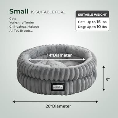 BALANCE Cat Bed Kitten Bed, Washable Round Cat Beds for Indoor Cats, Super Soft Plush Faux Fur Pet Bed for Puppy and Kitten with Anti-Slip Bottom - Image 5