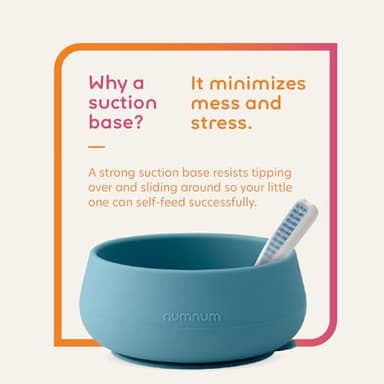 NumNum Suction Bowls for Babies & Toddlers, Extra Strong Non-Slip Suction, 100% Food-Grade Silicone, BPA-Free, Microwave & Dishwasher Safe, Baby-Led Weaning Bowls for 4+ Months, 2-Pack Mauve - Image 3