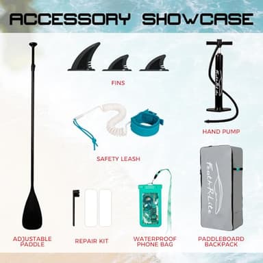 FEATH-R-LITE Inflatable Paddle Board Stand Up Paddleboards for Adults SUP with Premium Accessories Pump, Adjustable Paddle, Leash, Three Fins, Backpack (Red Koi) - Image 5