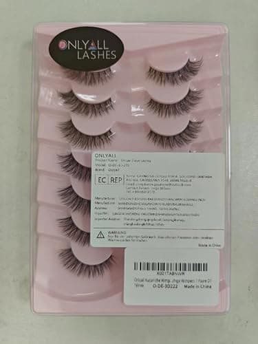 Onlyall Natural Lashes Wispy Lashes Natural Look False Eyelashes Natural Flared Eyelashes False Eye Lashes Soft Fluffy Lashes 7 Pairs D1 Natural (6-13MM) - Image 11