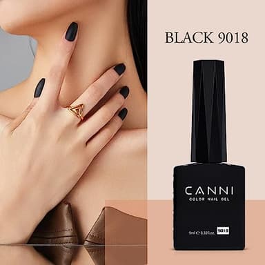CANNI 2Pcs Hema-Free Black White Gel Nail Polish Set- Black and White Gel Polish Kit, Soak Off LED Nail Gel Manicure Kit DIY at Home Salon Gifts for Women Girls - Image 5