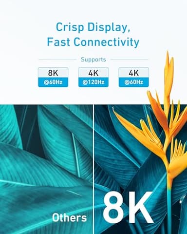 Anker HDMI Cable 8K@60Hz, 6FT Ultra HD 4K@120Hz HDMI Cord,48 Gbps Certified Ultra High-Speed,Compatible with PlayStation 5,Xbox,Samsung TVs,and More - Image 2