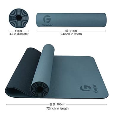 Yoga Mat Non Slip, Eco Friendly Fitness Exercise Mat with Carrying Strap,Pro Yoga Mats for Women,Workout Mats for Home, Pilates and Floor Exercises (Grey Blue/Black, Thickness-6mm) - Image 5