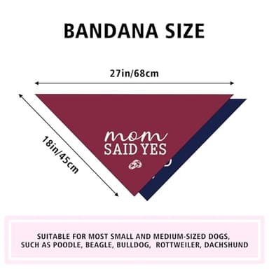 Dad Asked Dog Mom Said Yes Wedding Bandana Blue Red Dog Bandana Engagement Gift Funny Dog Bandana Wedding Photo Prop Pet Scarf Accessories for Pet Dog Lovers Gifts Pack of 2 - Image 5