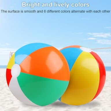 2 Pack Beach Balls, 20 Inch Beach Balls, Rainbow Color Pool Toys Pool Balls for Swimming Pool, Beach Toys Inflatable Ball for Summer Parties and Water Games - Image 3