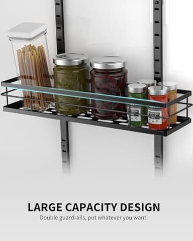 masadi 9-Tier Over The Door Organizer Storage, Pantry Door Organizer, Hanging Shelf Behind Back Door Black Bathroom Closet Organization, Laundry Bedroom Room Rack Home & Kitchen Essentials - Image 7
