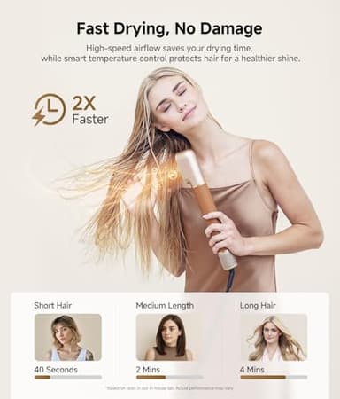 DREAME AirStyle Pro 7-in-1 Hair Styler & High Speed Dryer | Snap-on Attachments for Curling, Smoothing, Volumizing | Fast Drying, Frizz Control, Cool Shot | Luxury Leather Package - Image 3