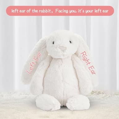 Dyoart Personalized Easter Bunny Rabbit, Custom Name Monogrammed Embroidered Bunny, Fluffy Rabbit with Long Ears,Plush Bunny Toy, Gift for Baby Kids(11.8inches) - Image 3